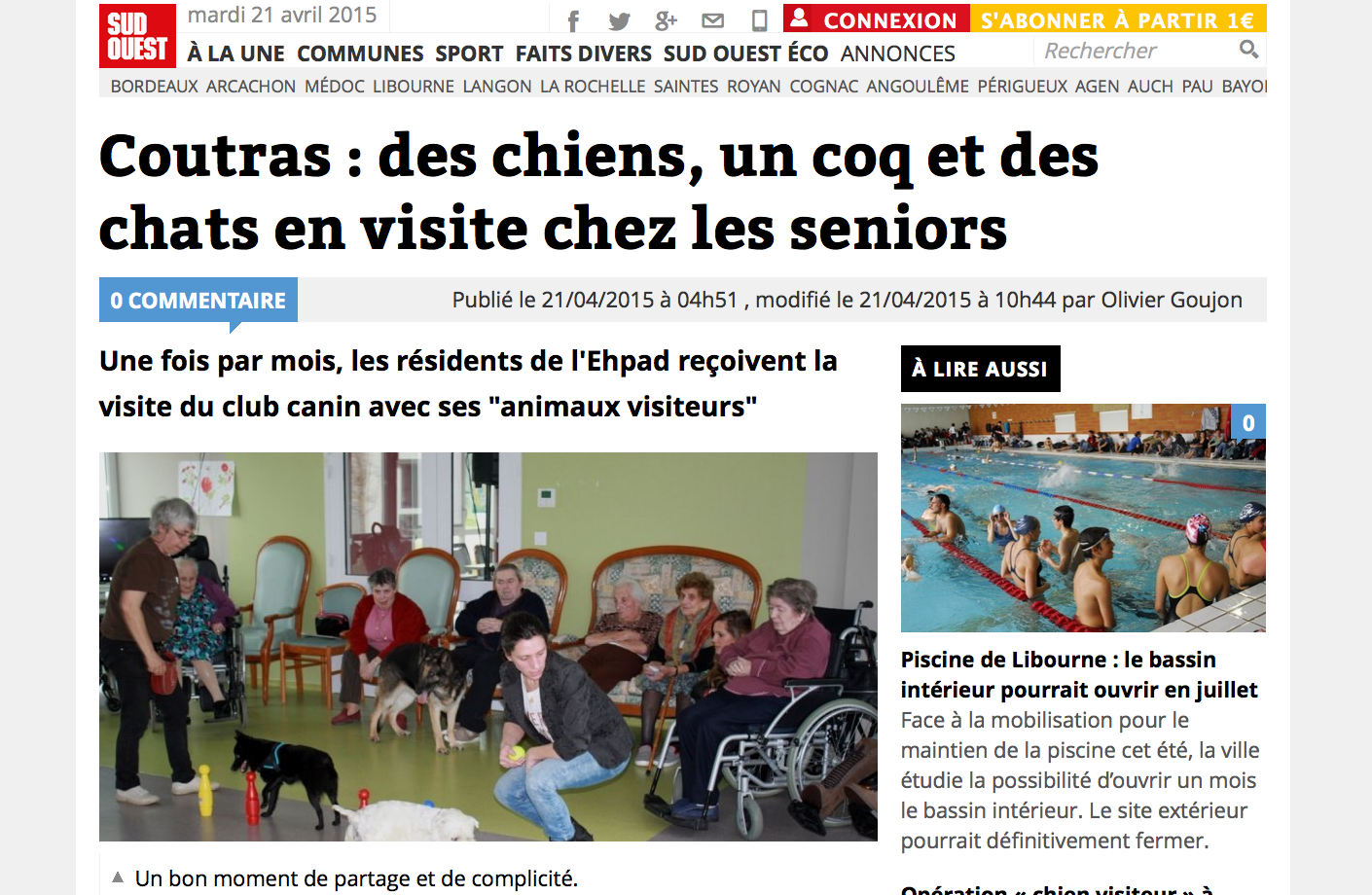 Sud Ouest du  21 04 2015